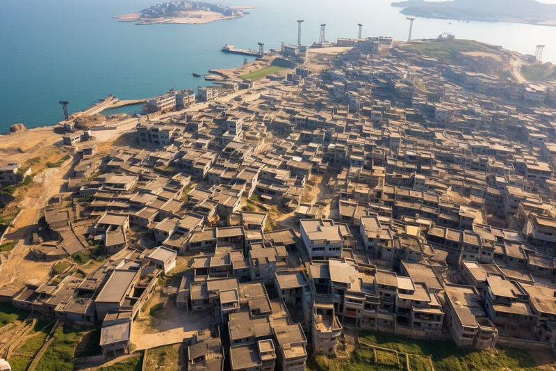 海边村庄密集的房屋建筑,高清,摄影图,摄影图片,图片大全,摄影图免费下载